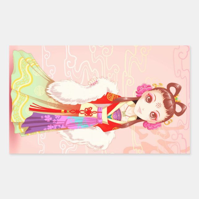 New Year Niedlich Festival Girl Sticker (Vorderseite)