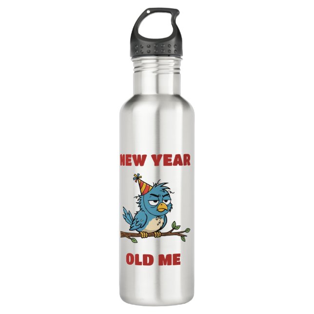 New Year, Old me Edelstahlflasche (Vorderseite)