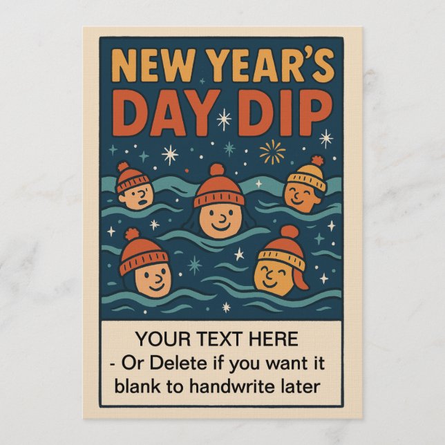 New Year’s Day Dip – Wild Swimming Event Einladung (Vorderseite)