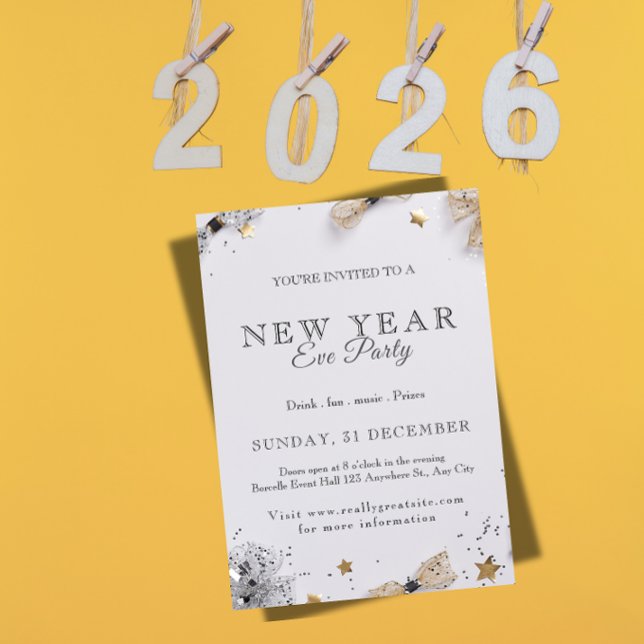 New Year’s Eve Party Invitation | Festive Gold (Créateur téléchargé)