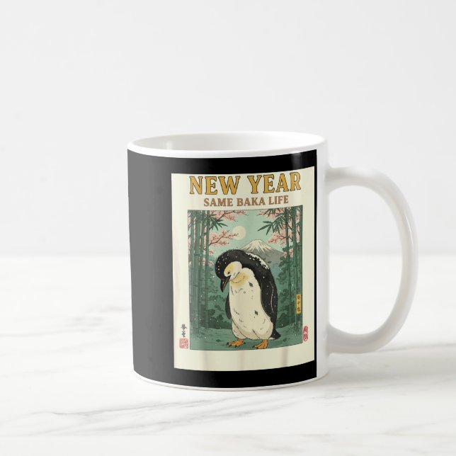 New Year Same Baka Life Penguin New Year 2026 Reso Kaffeetasse (Rechts)