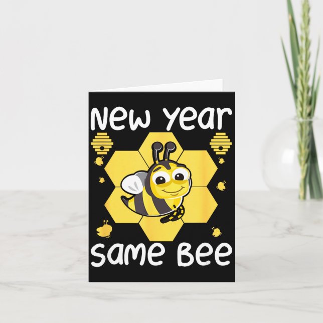 New Year Same Bee Meme Funny New Years Eve  Karte (Vorderseite)
