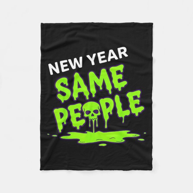 New Year Same People Funny Skull  Fleecedecke (Vorderseite)