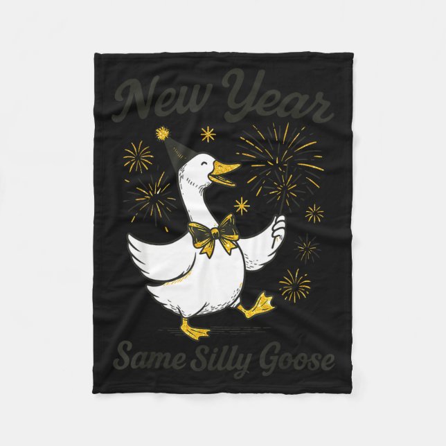 New Year Same Silly Goose New Year's Eve Party Fir Fleecedecke (Vorderseite)