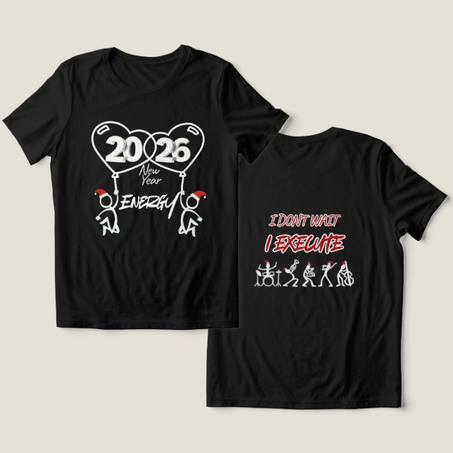 NEW YEAR t-shirt trendy stylish modern 2026 Tri-Blend Shirt (Design Vorderseite & Rückseite)