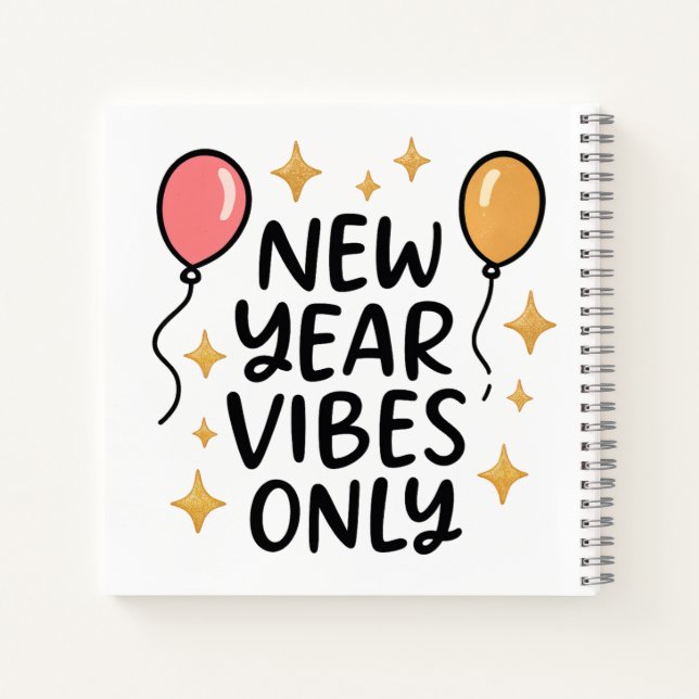 "New Year Vibes Only" Spiral Notebook Notizbuch (Rückseite)