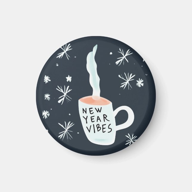 New Year Vibes Rauchen Tasse Magnet (Vorne)