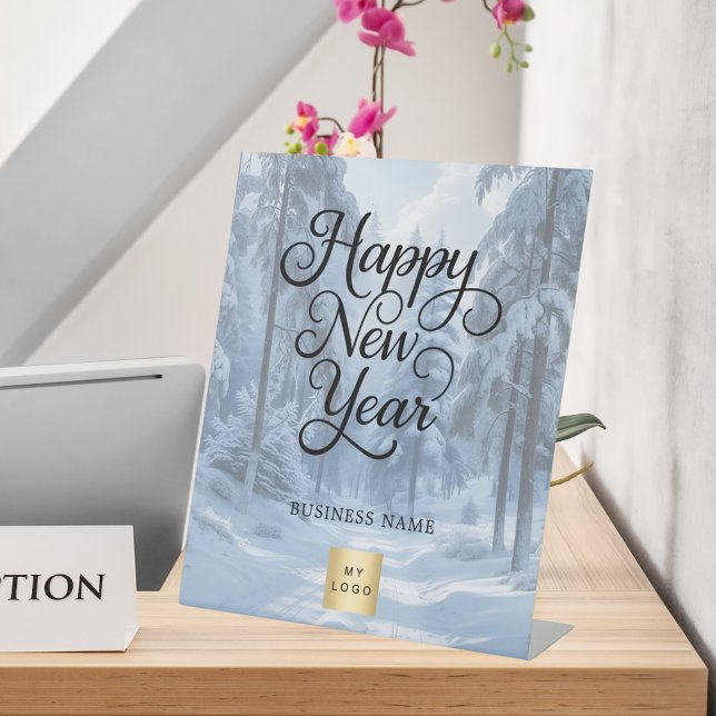 New Year winter wonderland snow business logo Sockelschild (Von Creator hochgeladen)