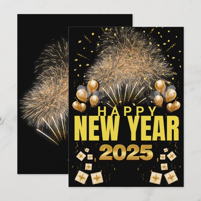 New Years Card Feiertagskarte (Vorne/Hinten)