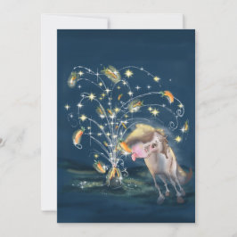 New Year's Card with a Horse and Carrot Firework Einladung