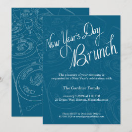 New Year's Day Brunch Tablescape Invitation Einladung