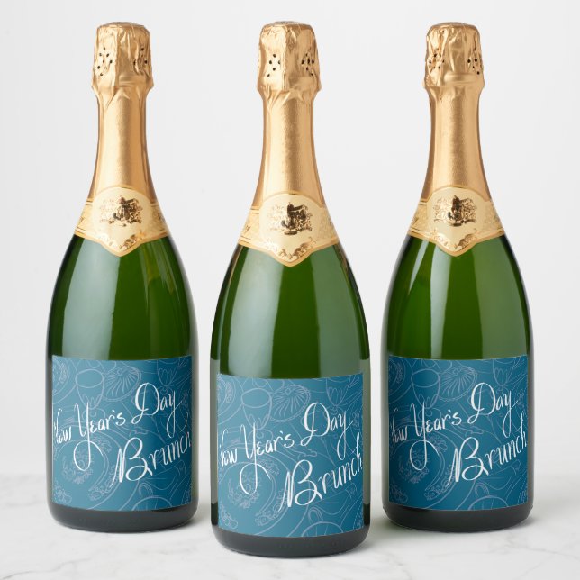 New Year's Day Handwritten Bottle Labels (Flaschen)