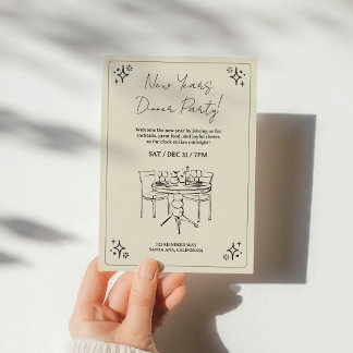New Years Dinner Party Einladung