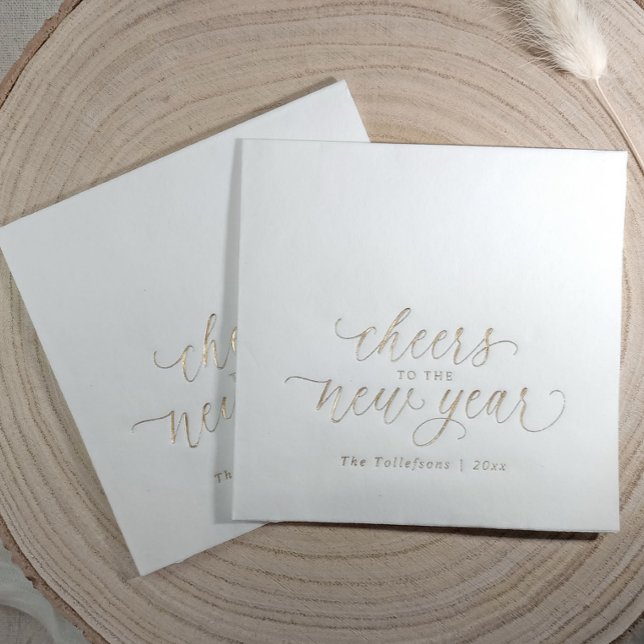 New Years Elegant Festive 2026 Gold (New Year's Eve gold foil napkins - Cheers to the New Year)