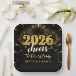 New Year's Eve 2026 Party Gold & Black Pappteller