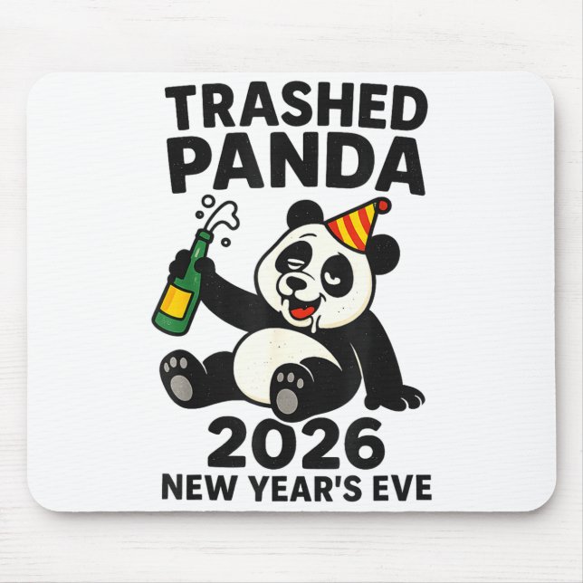 New Years Eve 2026 Trashed Panda Premium  Mousepad (Vorne)