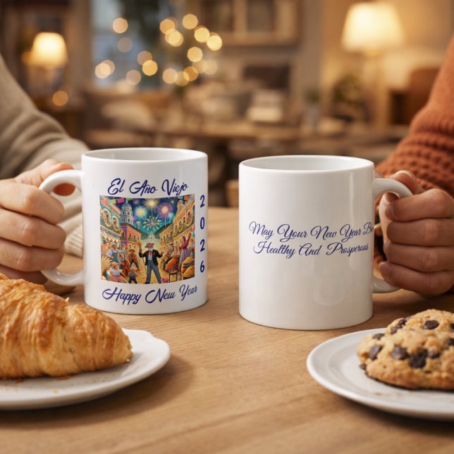 New Year's Eve Celebration El Año Viejo Kaffeetasse (Von Creator hochgeladen)