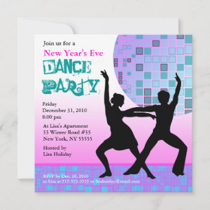 New Year's Eve Dance Party Einladung Pink Disco