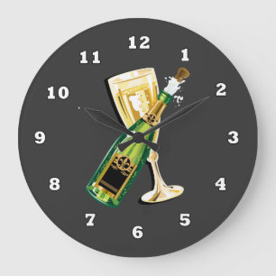 New Years Eve Holiday Clock Große Wanduhr