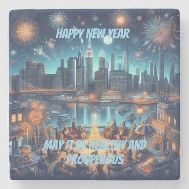 New Year's Eve in New York City Steinuntersetzer (Vorderseite)