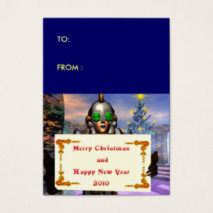 NEW YEAR'S EVE OF A CYBORG gift tag