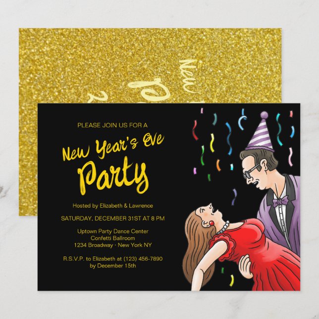 New Years Eve Party Einladung (Vorne/Hinten)