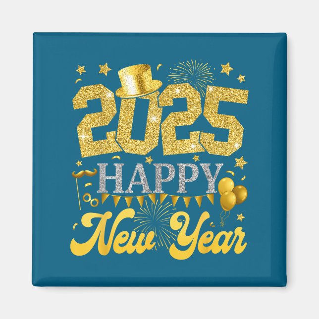 New Years Eve Party Supplies 2025 Happy New Year F Magnet (Vorne)