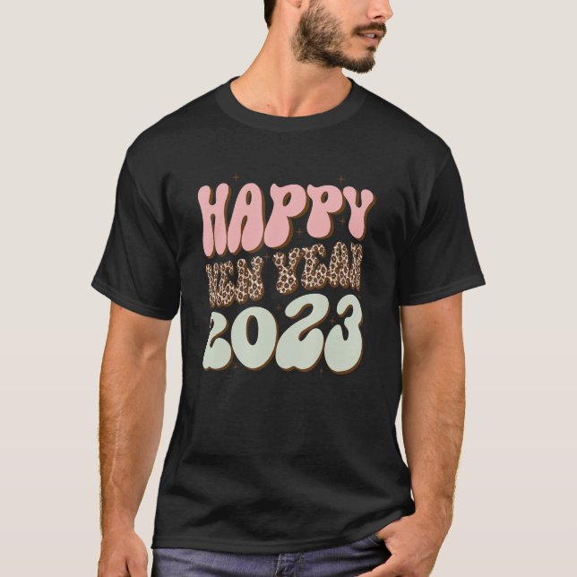 New Years Eve Party Supplies Groovy Happy New Year T-Shirt (Vorderseite)