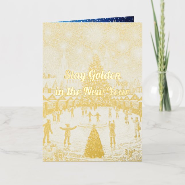 New Year's greetings in gold with a unique design (Vorderseite)