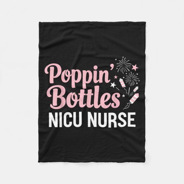 New Years Shirt, Nurse Png Bottles For The New Yea Fleecedecke (Vorderseite)