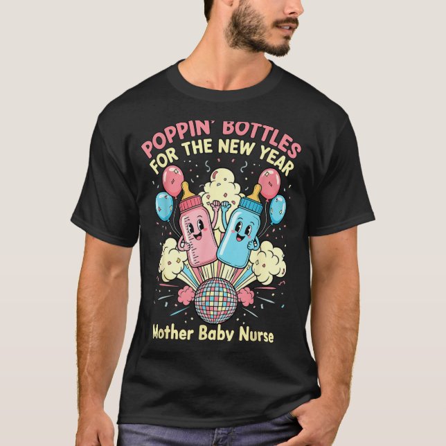 New Years Shirt, Nurse Png Bottles For The New Yea T-Shirt (Vorderseite)