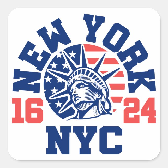 New York 1624 Quadratischer Aufkleber (Vorderseite)