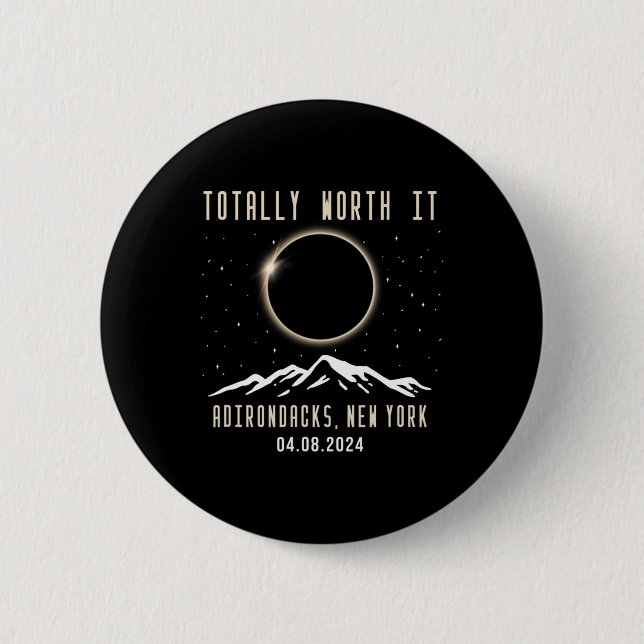 New York 2024 Total Solar Eclipse 1 Button (Vorderseite)