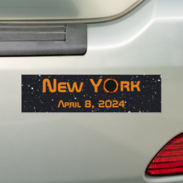 New York 2024 Total Solar Eclipse Autoaufkleber