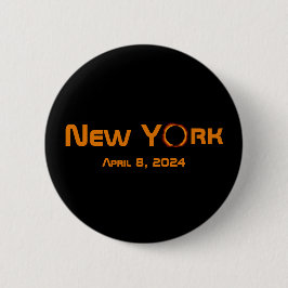 New York 2024 Total Solar Eclipse Button