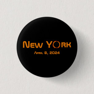 New York 2024 Total Solar Eclipse Button