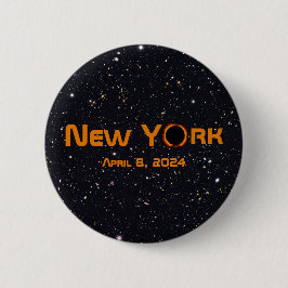 New York 2024 Total Solar Eclipse Button