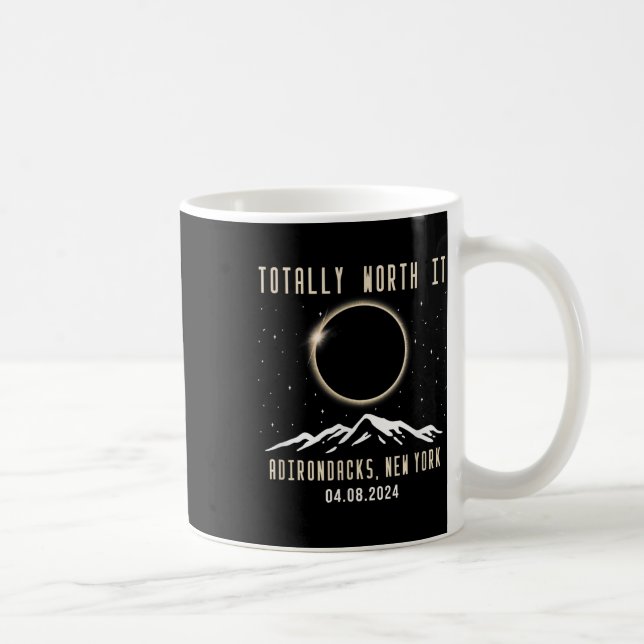 New York 2024 Total Solar Eclipse Kaffeetasse (Rechts)