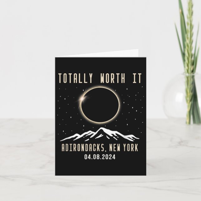 New York 2024 Total Solar Eclipse Karte (Vorderseite)