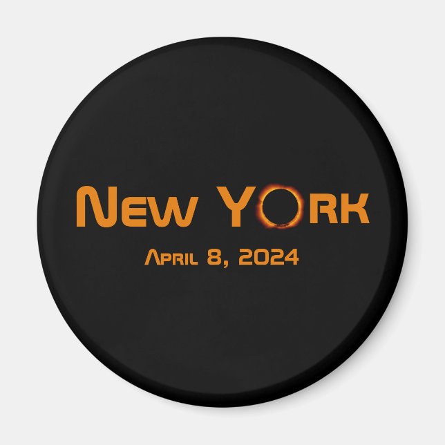 New York 2024 Total Solar Eclipse Magnet (Vorne)