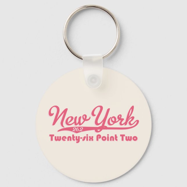 New York 26,2 Pink Maratrhon Schlüsselkette Schlüsselanhänger (Vorderseite)