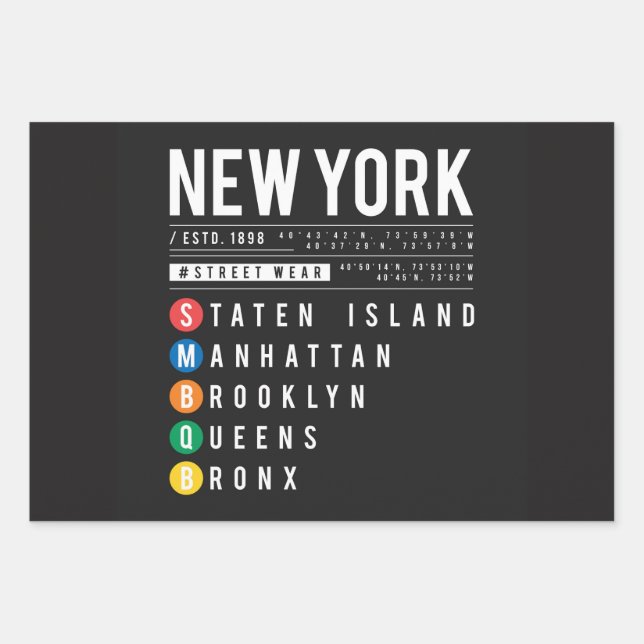 New York 5 Boroughs Geschenkpapier Set (Vorderseite 3)