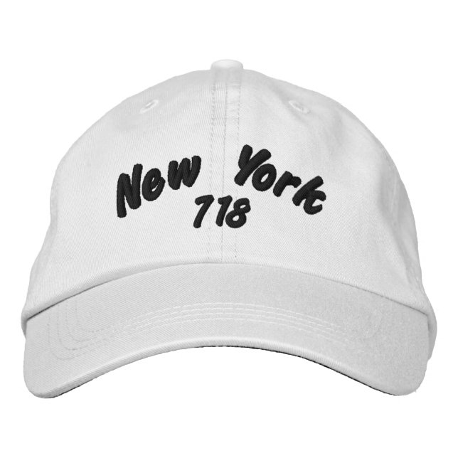 New York 718 Bereichscode. Bestickte Kappe (Vorderseite)