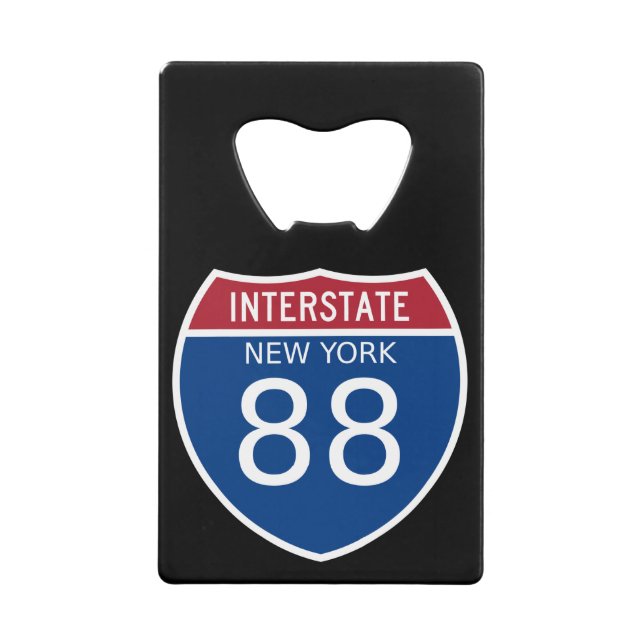 New York 88 Interstate Sign Geldbeutel Flaschenöffner (Vorderseite)