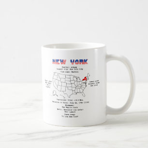 New York American Staat auf einer Karte und nützli Kaffeetasse