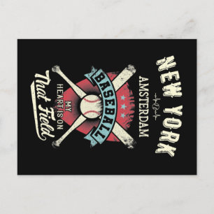 New York Amsterdam Baseball Postkarte