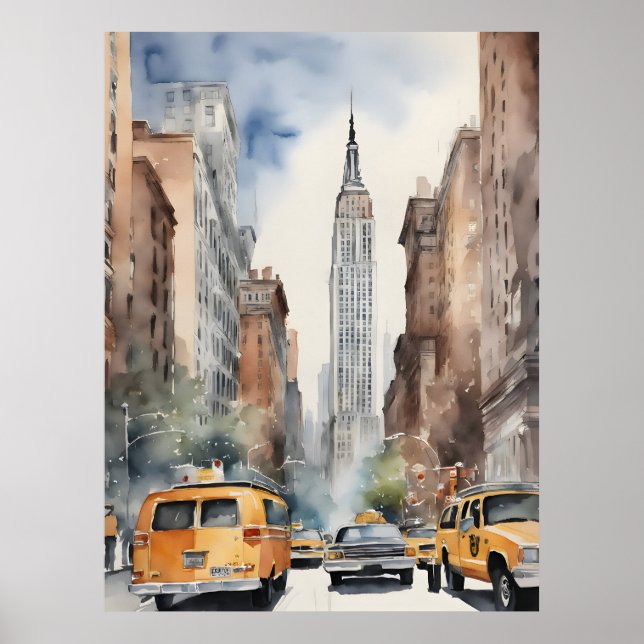New York Aqucolor Art Poster (Vorne)