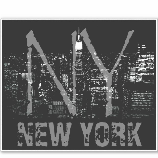 New York Art Sticker Personalisiert NYC Decals (Vorderseite)
