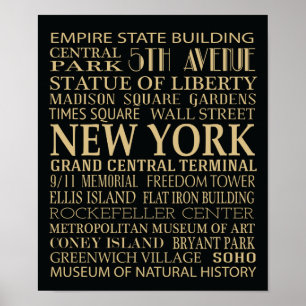 New York Attraktionen Poster