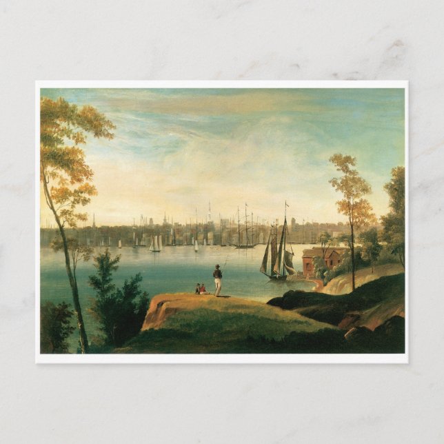 New York aus Brooklyn Heights um 1834 Postkarte (Vorderseite)